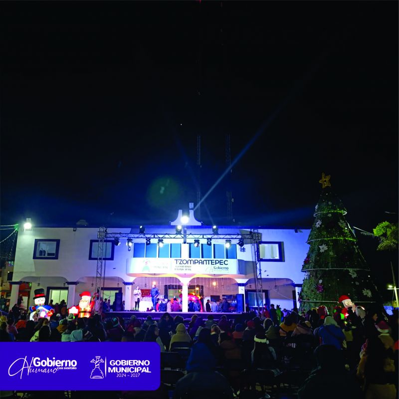 ¡Tzompantepec Iluminado: La Magia de la Navidad en el Encendido del Árbol!